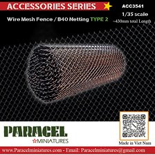 Paracel Miniatures Wire Mesh Fence / B40 Netting type2 (Plastic model) imagen 1