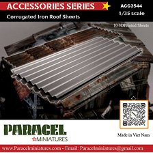 Paracel Miniatures Corrugated Iron Roof Sheets (Plastic model)