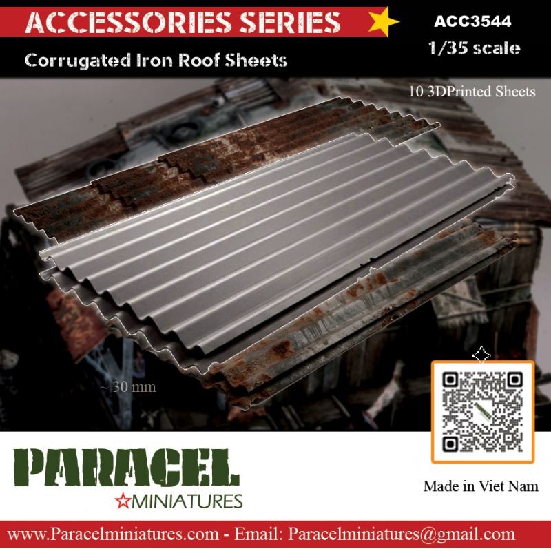 Paracel Miniatures Corrugated Iron Roof Sheets (Plastic model) hình ảnh 2