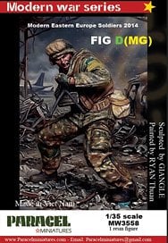 Paracel Miniatures Modern Eastern Europe Soldiers 2014 FIG D (MG) (Plastic model) image 1