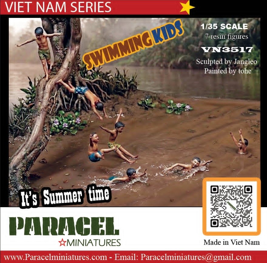 Paracel Miniatures Vietnam Series Swimming Kids It`s Summer time (Plastic model) Bild 2