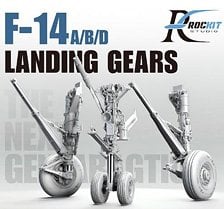 RocKit studio F-14A/B/D Landing Gear w/Weight Deforming Wheels (Normal posture) (for GWH) (Plastic model) image 1