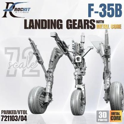 RocKit studio F-35B Landing Gear w/Weight Deforming Wheels (Normal posture) (for TAMIYA) (Plastic model) gambar 2