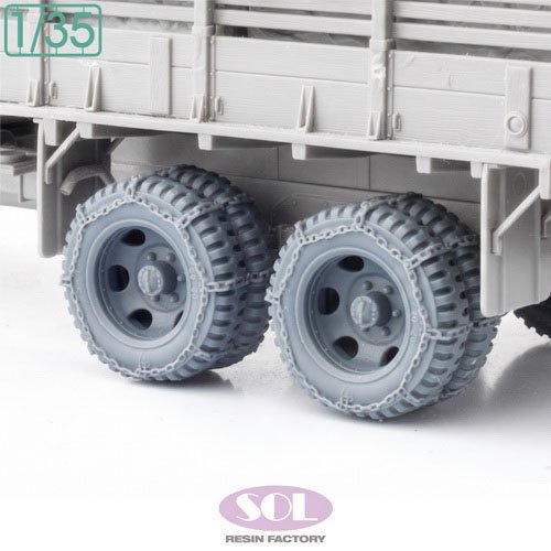 SOL Model WWII U.S 2.5t 6x6 Cargo Truck Wheel Tires with Chain Set (for TAMIYA) (Plastic model) hình ảnh 4
