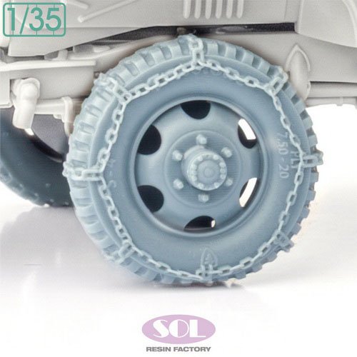SOL Model WWII U.S 2.5t 6x6 Cargo Truck Wheel Tires with Chain Set (for TAMIYA) (Plastic model) hình ảnh 5