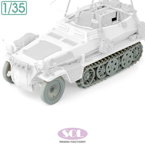SOL Model German Sd.kfz.250/3 Weighted Wheels &amp; Track Detail-Up Set (for TAMIYA) (Plastic model) imagen 2
