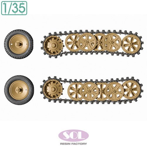 SOL Model German Sd.kfz.250/3 Weighted Wheels &amp; Track Detail-Up Set (for TAMIYA) (Plastic model) imagen 5