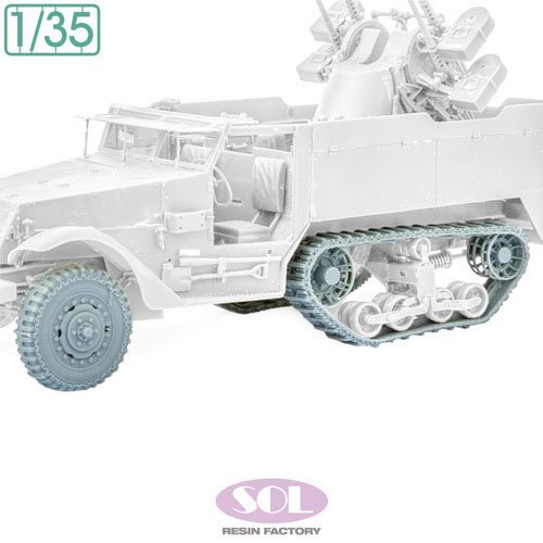 SOL Model Weighted Wheels &amp; Track with Chain for U.S. M16 MG MC (for AFV CLUB) Bild 2