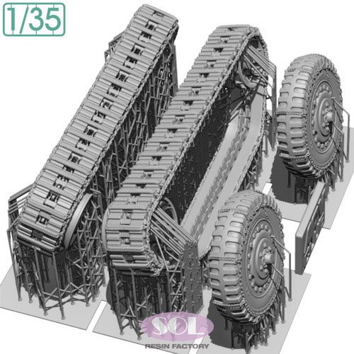 SOL Model Weighted Wheels &amp; Track with Chain for U.S. M16 MG MC (for AFV CLUB) Bild 4