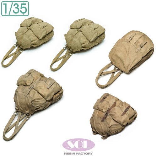 SOL Model 2차대전 독일군 Sd.kfz.250/3용 배낭 세트 (5개입) (프라모델) 이미지 2