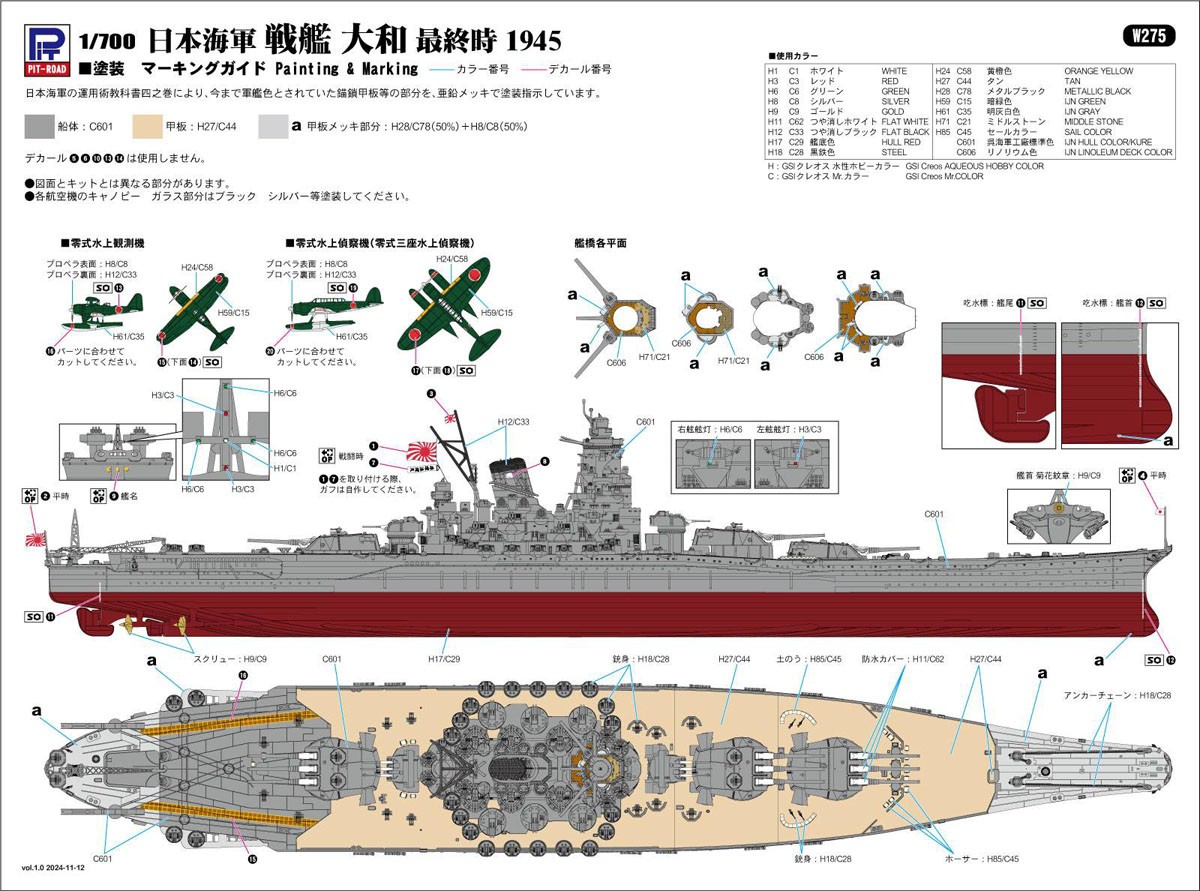 Pit-Road IJN Battleship Yamato 1945 (Plastic model) imagen 5