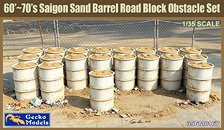 Gecko Models 60`-70`s Saigon Sand Barrel Road Block Obstacle Set (Plastic model)