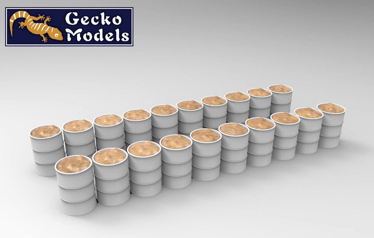 Gecko Models 60`-70`s Saigon Sand Barrel Road Block Obstacle Set (Plastic model) Bild 5