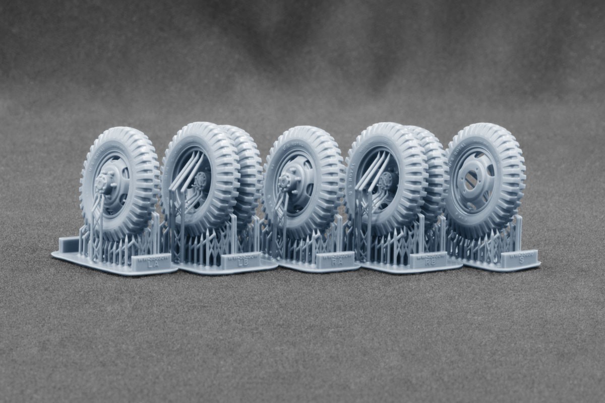 Scale X G506 Cargo Truck Bar Grip Weighted WheelSet, (for ICM, MiniArt) (Plastic model) imagen 3