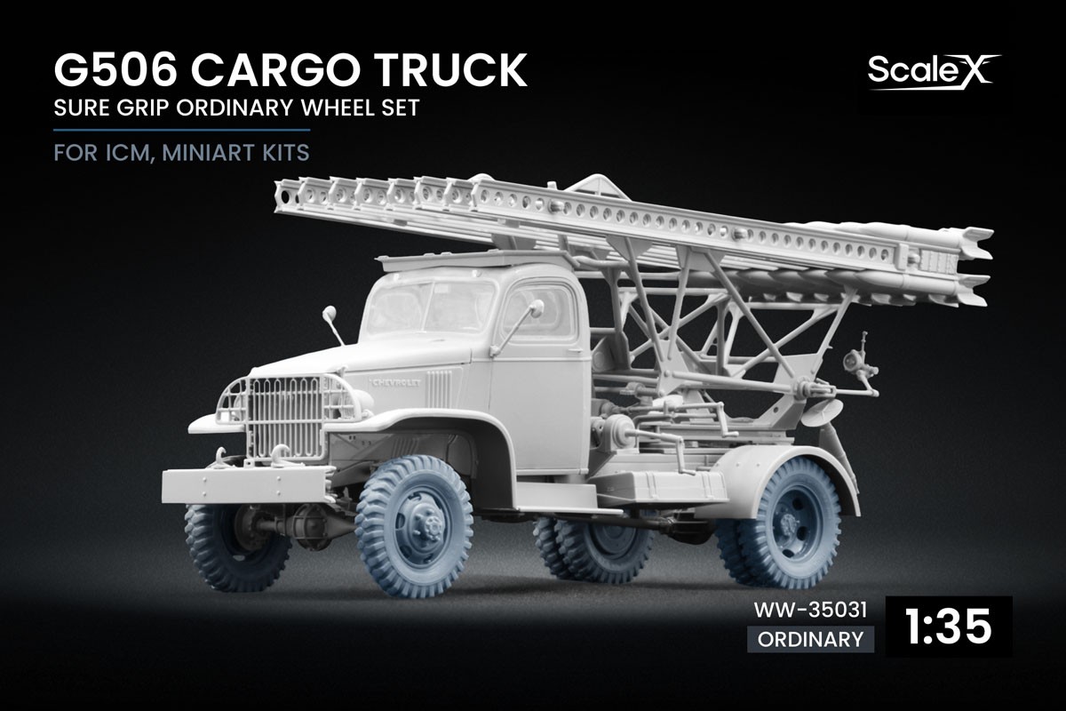 Scale X G506 Cargo Truck Sure Grip Ordinary wheel set, (for ICM, MiniArt) (Plastic model) gambar 2
