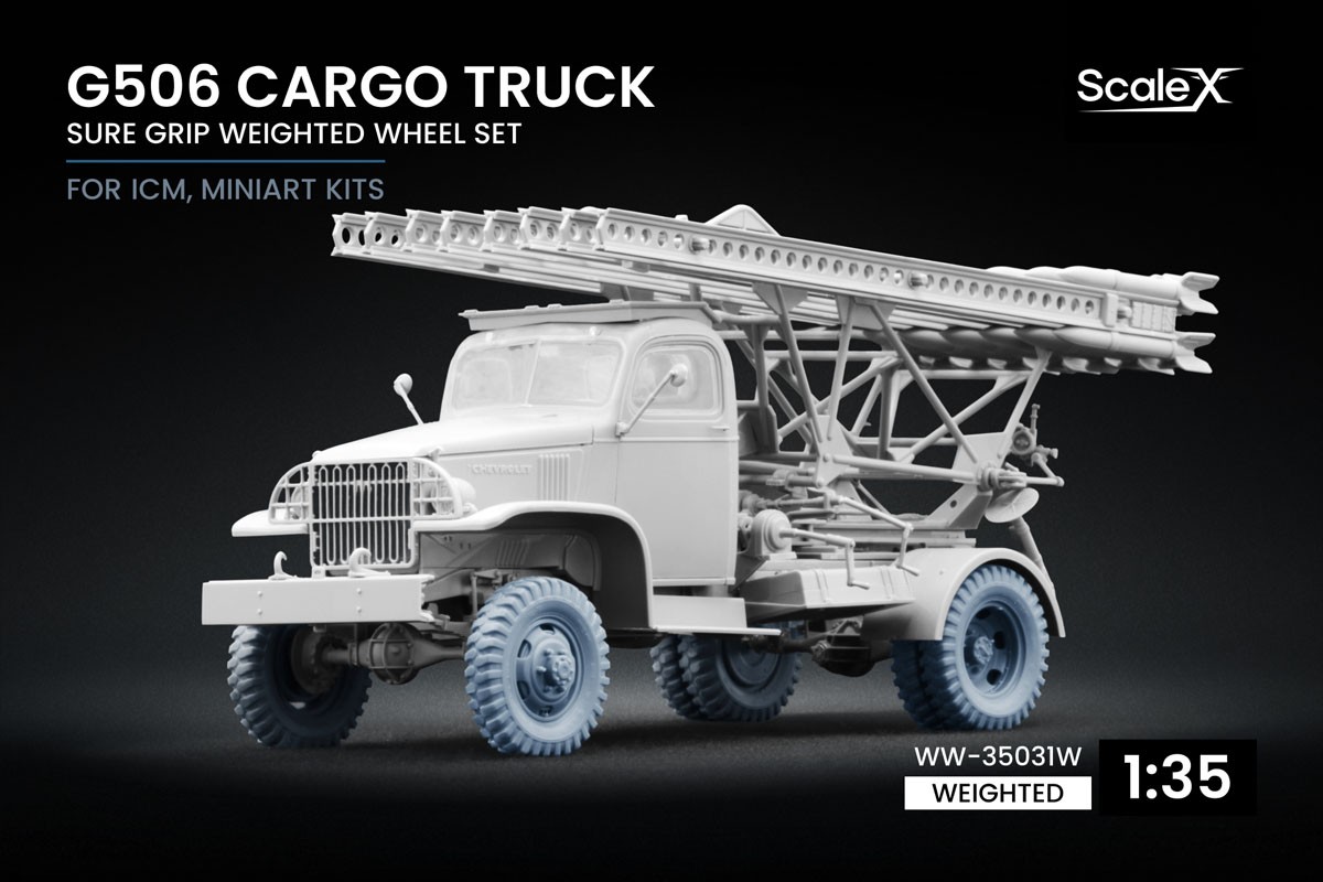 Scale X G506 Cargo Truck Sure Grip Weighted WheelSet, (for ICM, MiniArt) (Plastic model) imagen 2