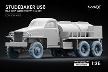 Scale X Studebaker US6 Bar Grip Weighted Wheel Set, (for ICM) (Plastic model)