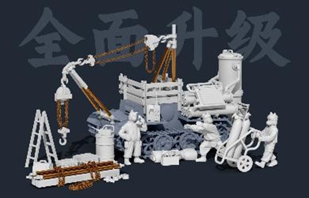 Fly Hawk Iron Ears Series No.2: The Busy Maintenance Brigade &amp; Versatile Mobile Light Repair Vehicle MRV-1L (Plastic model) Bild 3