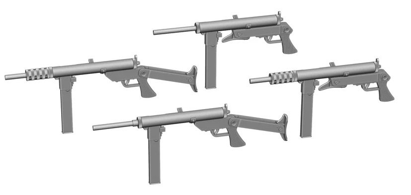 Rado Miniatures WWII Polish Biyskawica SMGs (Set of 12) (Plastic model) Bild 3