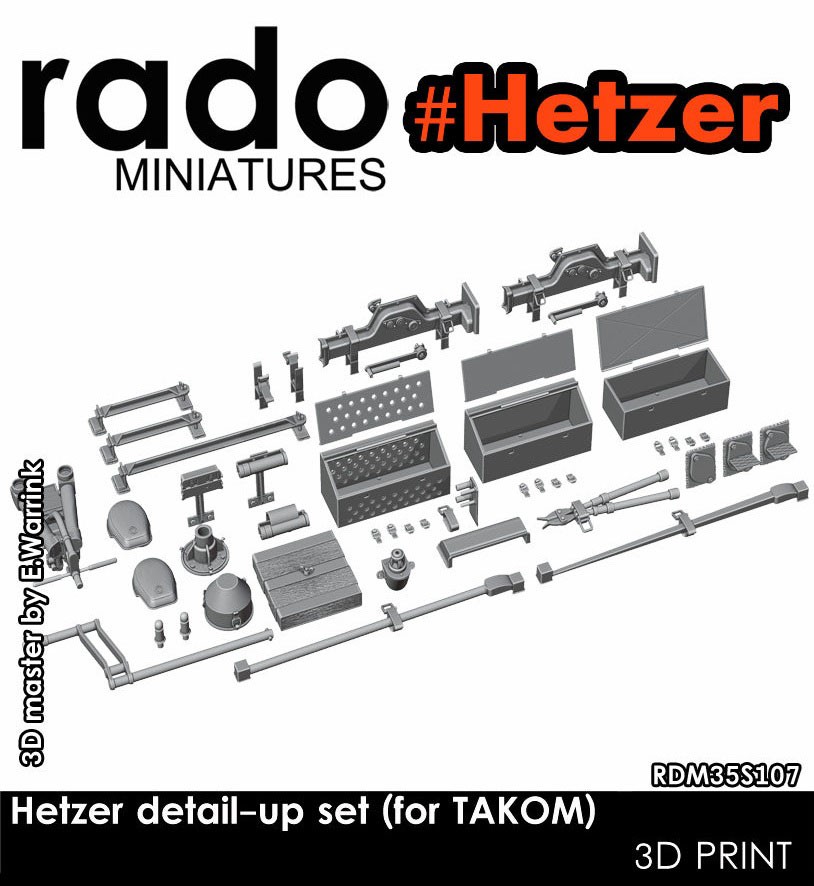 Rado Miniatures WWII Hetzer detail-up Set (for TAKOM) (Plastic model) รูปภาพ 8