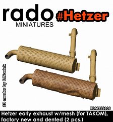 Rado Miniatures WWII Hetzer early exhaust w/mesh factory new and dented (Set of 2) (for TAKOM) (Plastic model)