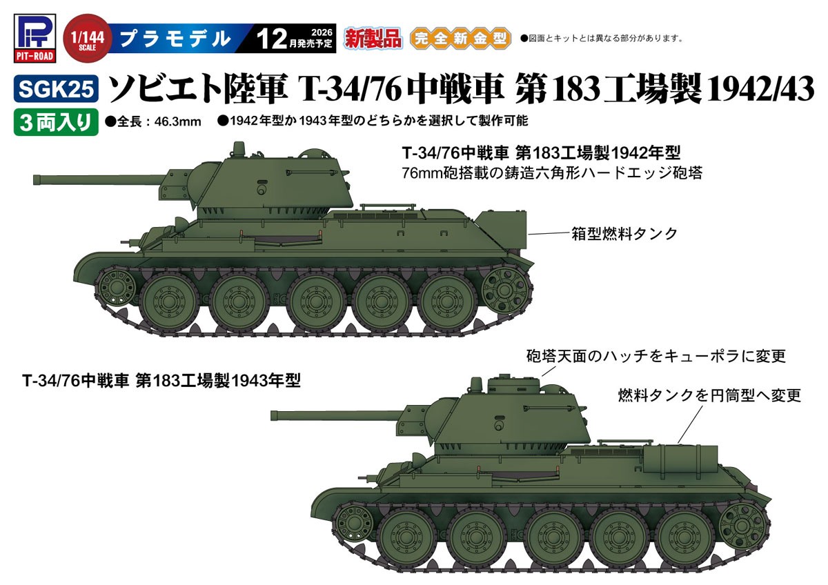 Pit-Road Soviet T-34/76 Plant 183 Mod.1942/43 (Plastic model) รูปภาพ 2