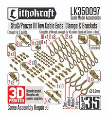 Lithokraft StuG/Pz III Tow Cable Ends Clamps &amp; Brackets (Plastic model)