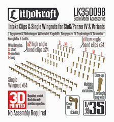 Lithokraft Intake Clips &amp; Single Wingnuts for StuG/Pz IV &amp; Variants (Plastic model)