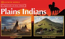 Glencoe Models Legends of the West Plains Indians Indian Camp, Buffalo Hunt (Plastic model)