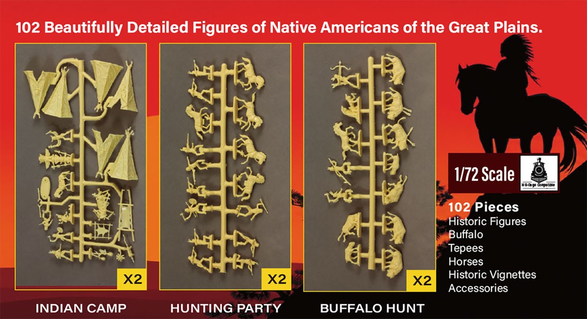 Glencoe Models Legends of the West Plains Indians Indian Camp, Buffalo Hunt (Plastic model) Bild 4