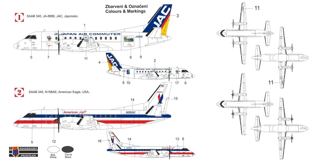 KP Models SAAB 340 (American Eagle/JAC) (Plastic model) image 3