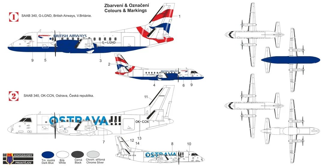 KP Models SAAB 340 (British Airways/Air Ostrava) (Plastic model) image 3