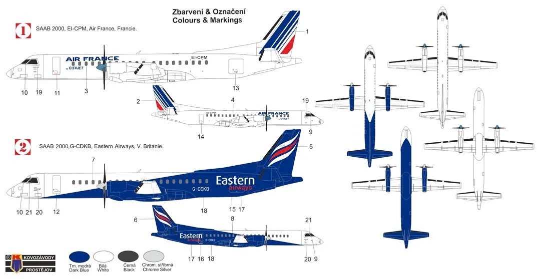 KP Models SAAB 2000 (Eastern Airways/Air France) (Plastic model) image 3