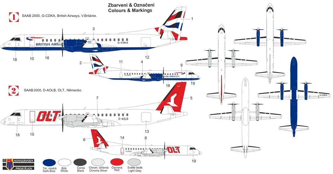 KP Models SAAB 2000 (OLT/British Airways) (Plastic model) image 3