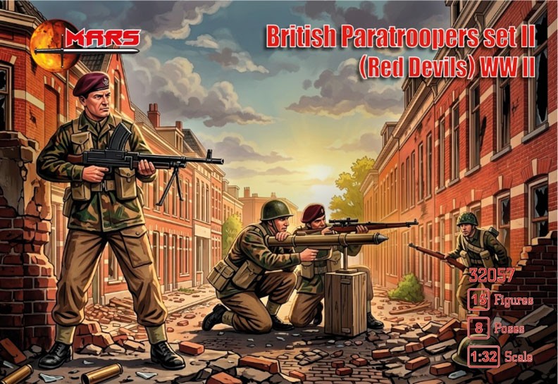 Mars Figures WWII British Paratroopers Set II (Red Devils) (15 Figures / 8 Poses) (Plastic model) imagen 2