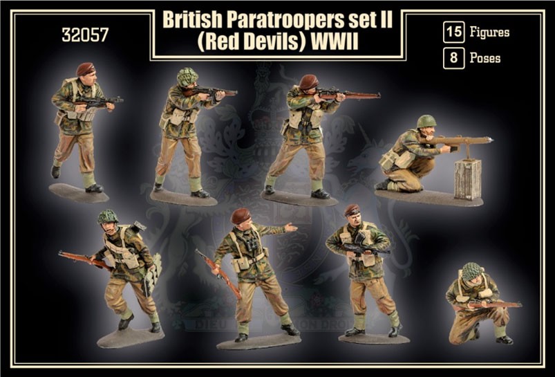 Mars Figures WWII British Paratroopers Set II (Red Devils) (15 Figures / 8 Poses) (Plastic model) imagen 3