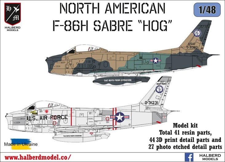 Halberd Models North American F-86H Sabre `HOG` (Plastic model) gambar 2