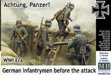 Master Box German Infantry `Attack Enemy Tanks` Attack Scene w/WWI Weapon Set + Trench Included