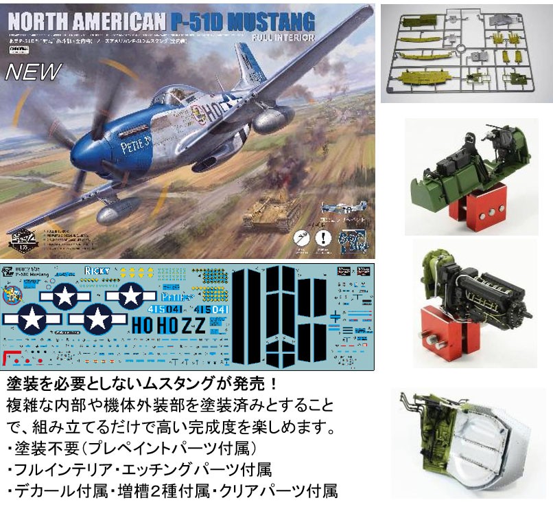 Border Model North American P-51D Mustang `Blue Nose` Fullinterior (Prepaint) รูปภาพ 6