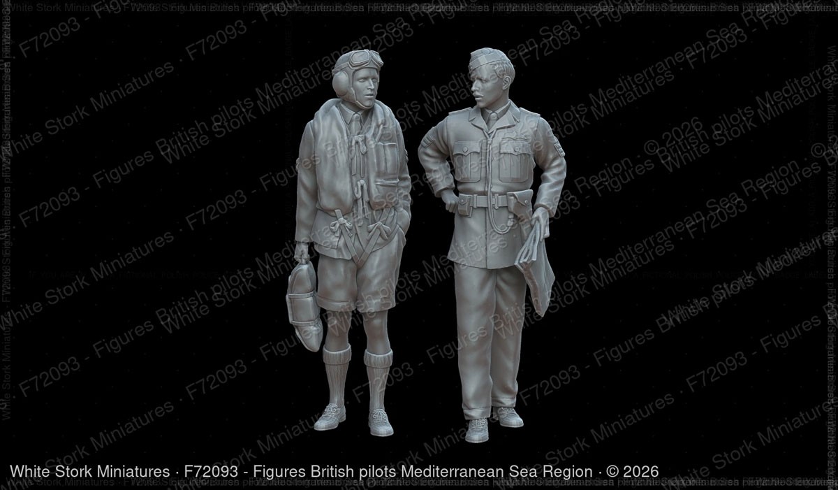 White Stork Miniatures British pilots Mediterranean Sea Region (Set of 2) (Plastic model) image 3