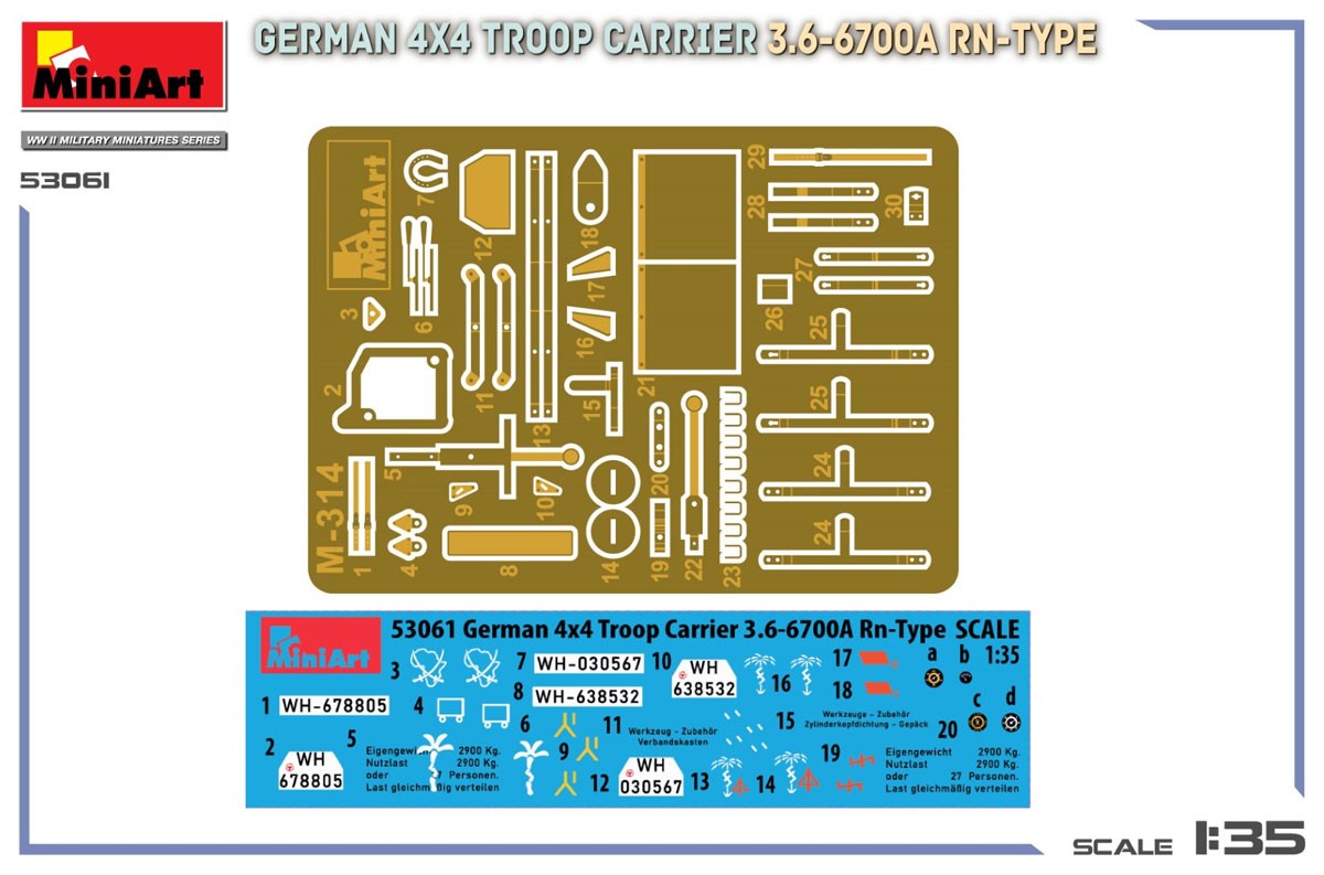 Mini Art German 4x4 Troop Carrier 3.6-6700A RN-Type (Plastic model) image 4