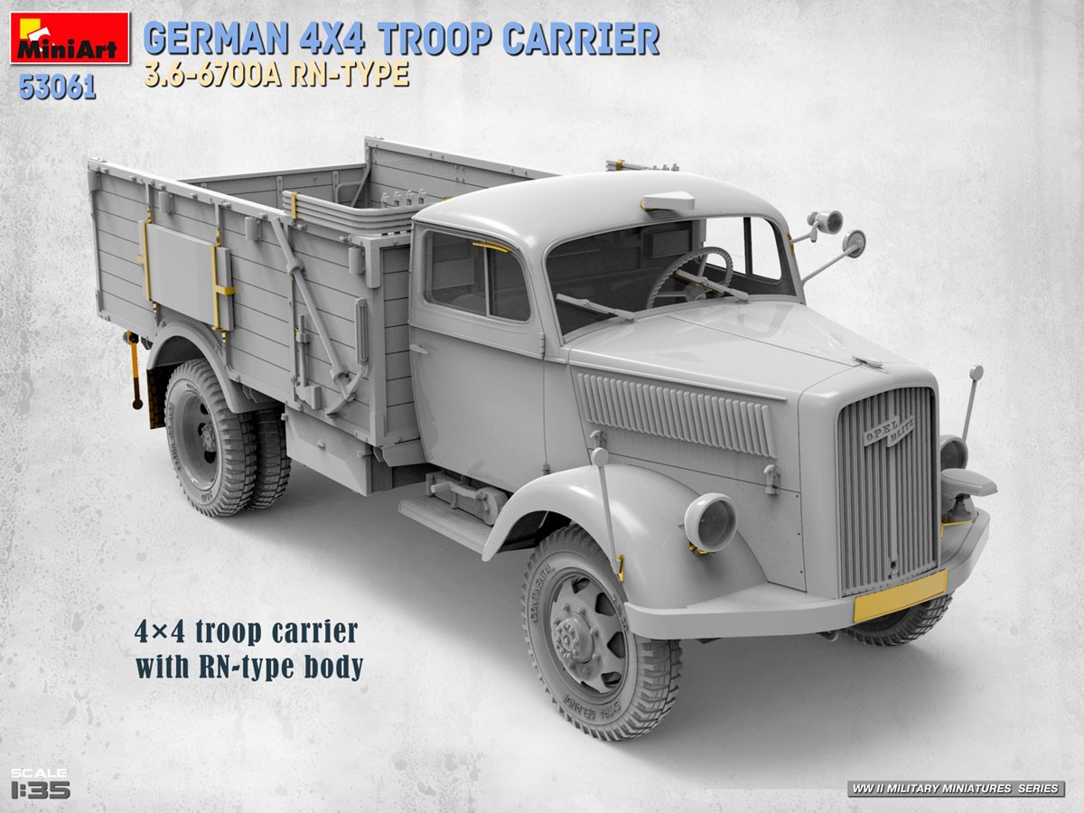Mini Art German 4x4 Troop Carrier 3.6-6700A RN-Type (Plastic model) image 5