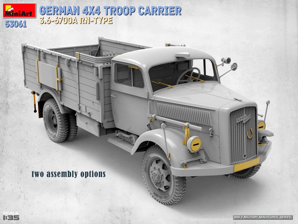 Mini Art German 4x4 Troop Carrier 3.6-6700A RN-Type (Plastic model) image 6