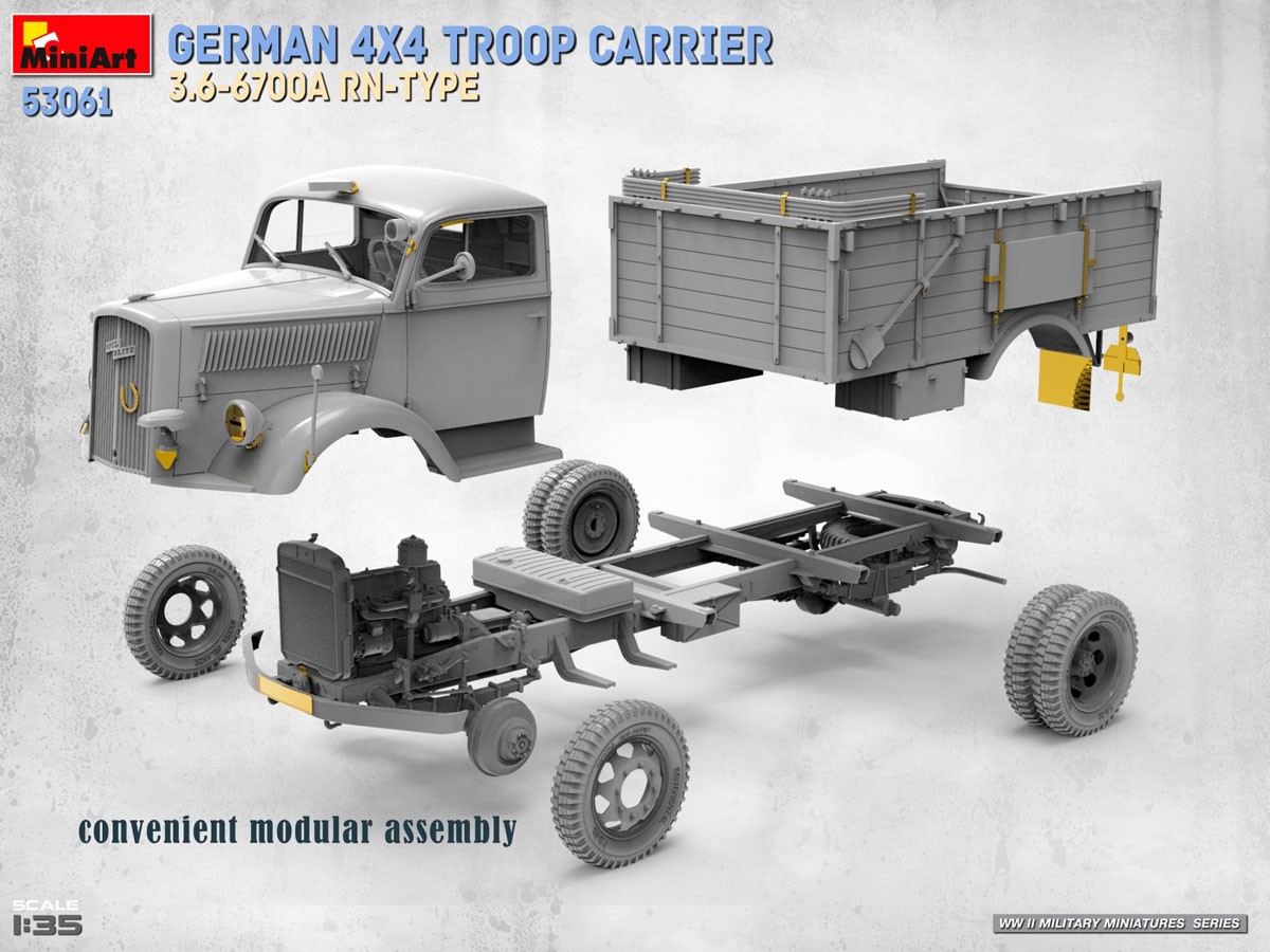 Mini Art German 4x4 Troop Carrier 3.6-6700A RN-Type (Plastic model) image 7