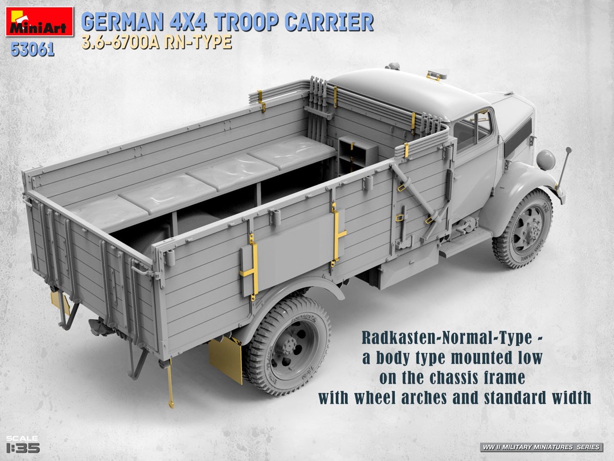 Mini Art German 4x4 Troop Carrier 3.6-6700A RN-Type (Plastic model) image 8