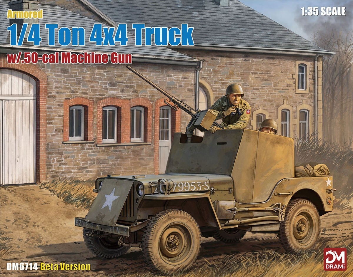 DRAMi Model WW.II 미군 1/4톤 4x4 경장갑차 w/50구경 기관총 w/에칭파츠 (프라모델) 이미지 2