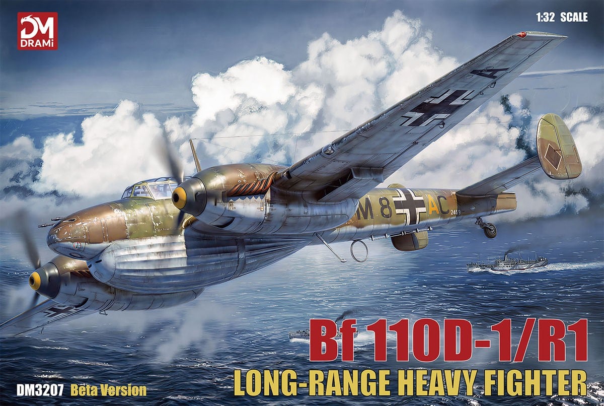DRAMi Model 2차대전 독일군 Bf110D-1/R1 장거리 중전투기 w/포토에칭 파츠, 와이어 (프라모델) 이미지 2