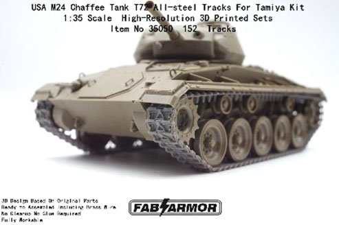 FAB Scale T72 Steel Type Workable Track Set for US Military M24 Chaffee (for Tamiya) (Plastic model) gambar 2
