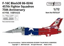 FAB Scale F-16C Block 30 86-0246 第457戦闘飛行隊 75周年記念 画像 1