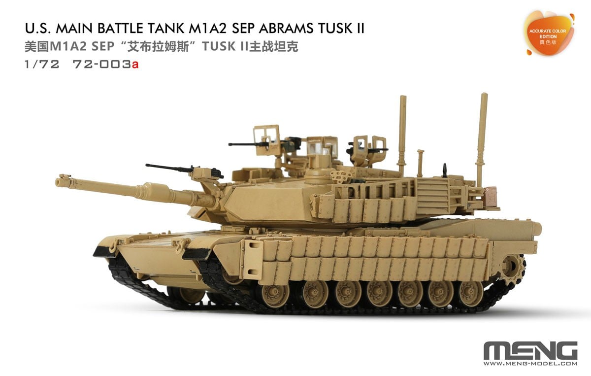 Meng Model U.S. Main Battle Tank M1A2 SEP Abrams TUSK II Accurate Color Version gambar 3